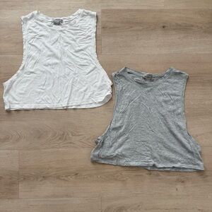 Forever 21 White and Gray Muscle Tees